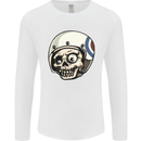 MOD Scooter Skull Motorcycle Biker Mens Long Sleeve T-Shirt White