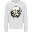 MOD Scooter Skull Motorcycle Biker Mens Sweatshirt Jumper White