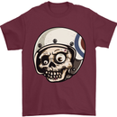 MOD Scooter Skull Motorcycle Biker Mens T-Shirt 100% Cotton Maroon