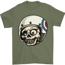 MOD Scooter Skull Motorcycle Biker Mens T-Shirt 100% Cotton Military Green