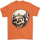 MOD Scooter Skull Motorcycle Biker Mens T-Shirt 100% Cotton Orange