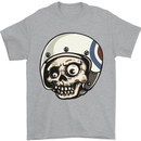 MOD Scooter Skull Motorcycle Biker Mens T-Shirt 100% Cotton Sports Grey