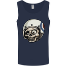 MOD Scooter Skull Motorcycle Biker Mens Vest Tank Top Navy Blue