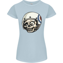 MOD Scooter Skull Motorcycle Biker Womens Petite Cut T-Shirt Light Blue