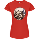 MOD Scooter Skull Motorcycle Biker Womens Petite Cut T-Shirt Red