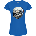 MOD Scooter Skull Motorcycle Biker Womens Petite Cut T-Shirt Royal Blue