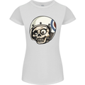 MOD Scooter Skull Motorcycle Biker Womens Petite Cut T-Shirt White