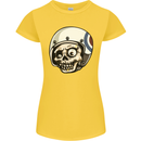MOD Scooter Skull Motorcycle Biker Womens Petite Cut T-Shirt Yellow