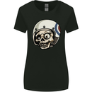 MOD Scooter Skull Motorcycle Biker Womens Wider Cut T-Shirt Black