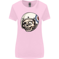 MOD Scooter Skull Motorcycle Biker Womens Wider Cut T-Shirt Light Pink