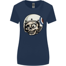 MOD Scooter Skull Motorcycle Biker Womens Wider Cut T-Shirt Navy Blue