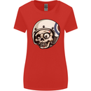 MOD Scooter Skull Motorcycle Biker Womens Wider Cut T-Shirt Red