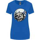 MOD Scooter Skull Motorcycle Biker Womens Wider Cut T-Shirt Royal Blue