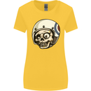 MOD Scooter Skull Motorcycle Biker Womens Wider Cut T-Shirt Yellow