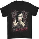 a black t - shirt with a woman's face painted on it