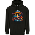 Magic Mushroom Landscape Trippy Childrens Kids Hoodie Black