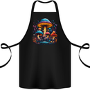 Magic Mushroom Landscape Trippy Cotton Apron 100% Organic Black