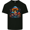 Magic Mushroom Landscape Trippy Mens Cotton T-Shirt Tee Top Black