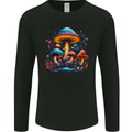 Magic Mushroom Landscape Trippy Mens Long Sleeve T-Shirt Black