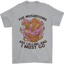 Magic Mushrooms Are Calling Foraging Mycology LSD Mens T-Shirt 100% Cotton Sports Grey