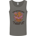 Magic Mushrooms Are Calling Foraging Mycology LSD Mens Vest Tank Top Charcoal