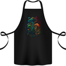 Magic Mushrooms Psychedelic Trippy LSD Cotton Apron 100% Organic Black