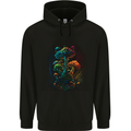 Magic Mushrooms Psychedelic Trippy LSD Mens 80% Cotton Hoodie Black
