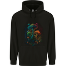 Magic Mushrooms Psychedelic Trippy LSD Mens 80% Cotton Hoodie Black