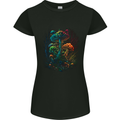 Magic Mushrooms Psychedelic Trippy LSD Womens Petite Cut T-Shirt Black