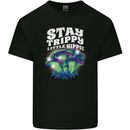 Magic Mushrooms Stay Trippy Little Hippy LSD Kids T-Shirt Childrens Black