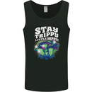 Magic Mushrooms Stay Trippy Little Hippy LSD Mens Vest Tank Top Black