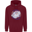 Magical Friends a Girl Riding a Unicorn Childrens Kids Hoodie Maroon