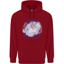 Magical Friends a Girl Riding a Unicorn Childrens Kids Hoodie Red