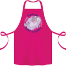Magical Friends a Girl Riding a Unicorn Cotton Apron 100% Organic Pink