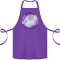 Magical Friends a Girl Riding a Unicorn Cotton Apron 100% Organic Purple