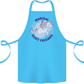 Magical Friends a Girl Riding a Unicorn Cotton Apron 100% Organic Turquoise