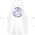 Magical Friends a Girl Riding a Unicorn Cotton Apron 100% Organic White