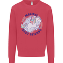 Magical Friends a Girl Riding a Unicorn Kids Sweatshirt Jumper Heliconia