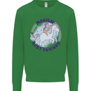 Magical Friends a Girl Riding a Unicorn Kids Sweatshirt Jumper Irish Green