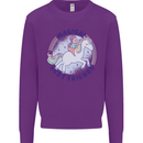 Magical Friends a Girl Riding a Unicorn Kids Sweatshirt Jumper Purple