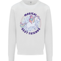 Magical Friends a Girl Riding a Unicorn Kids Sweatshirt Jumper White
