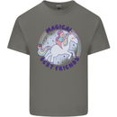Magical Friends a Girl Riding a Unicorn Kids T-Shirt Childrens Charcoal