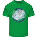 Magical Friends a Girl Riding a Unicorn Kids T-Shirt Childrens Irish Green