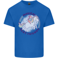 Magical Friends a Girl Riding a Unicorn Kids T-Shirt Childrens Royal Blue