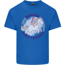 Magical Friends a Girl Riding a Unicorn Kids T-Shirt Childrens Royal Blue