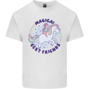 Magical Friends a Girl Riding a Unicorn Kids T-Shirt Childrens White