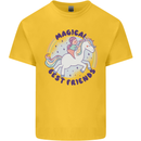 Magical Friends a Girl Riding a Unicorn Kids T-Shirt Childrens Yellow