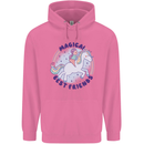 Magical Friends a Girl Riding a Unicorn Mens 80% Cotton Hoodie Azelea