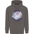Magical Friends a Girl Riding a Unicorn Mens 80% Cotton Hoodie Charcoal