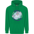Magical Friends a Girl Riding a Unicorn Mens 80% Cotton Hoodie Irish Green